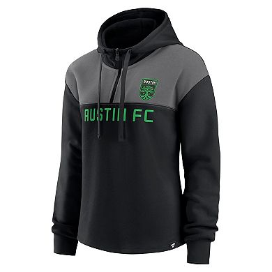 Women's Fanatics Branded Black Austin FC Fleece Quarter-Zip Hoodie