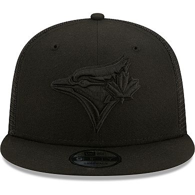 Men's New Era Toronto Blue Jays Blackout Trucker 9FIFTY Snapback Hat