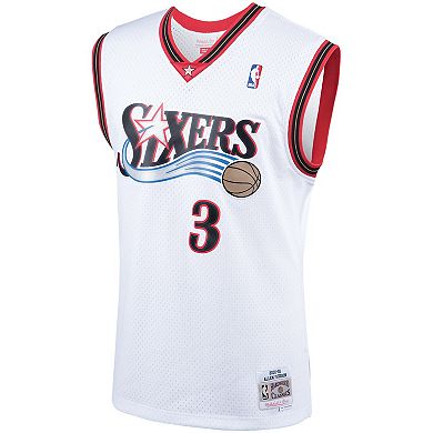 Men's Mitchell & Ness Allen Iverson White Philadelphia 76ers Hardwood Classics Swingman Jersey