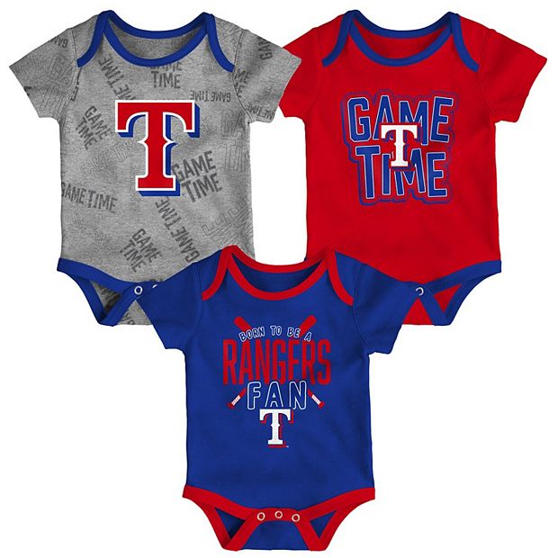 Newborn Infant Texas Rangers Royal Red Heathered Gray Game Time