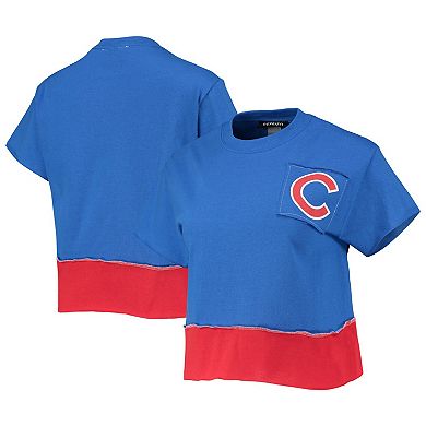 Women's Refried Apparel Royal Chicago Cubs Cropped T-Shirt