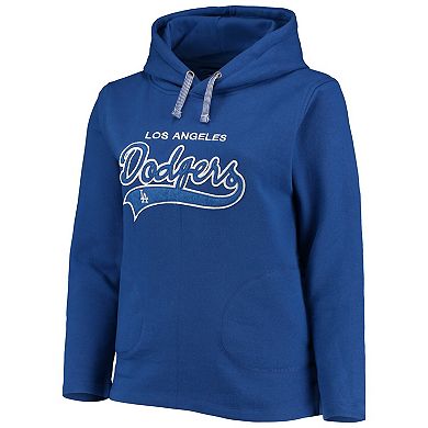 Women's Soft as a Grape Royal Los Angeles Dodgers Plus Size Side Split Pullover Hoodie