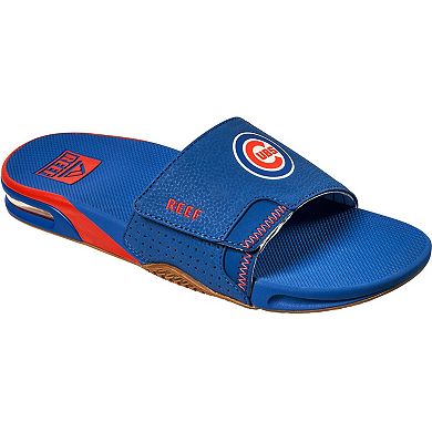 Men's REEF Chicago Cubs Fanning Slide Sandals