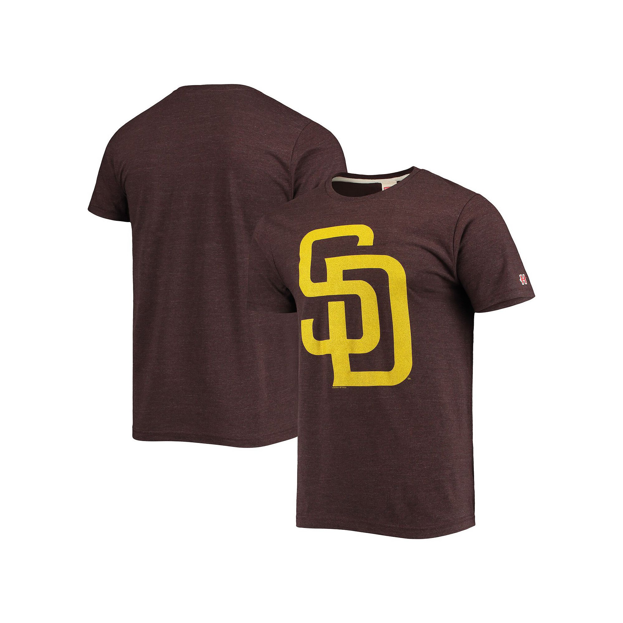 Mens Homage Brown San Diego Padres Hand Drawn Logo Tri-Blend T-Shirt, Size