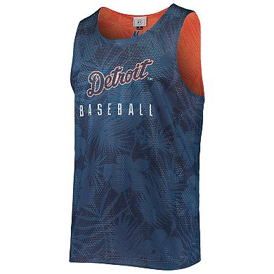 Men's FOCO Navy Detroit Tigers Floral Reversible Mesh Tank Top