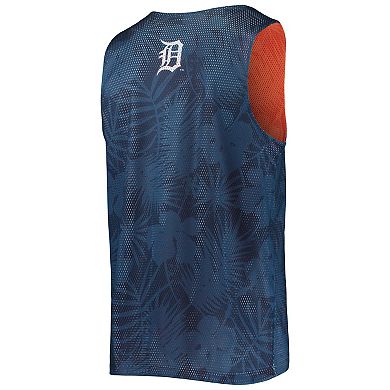 Men's FOCO Navy Detroit Tigers Floral Reversible Mesh Tank Top