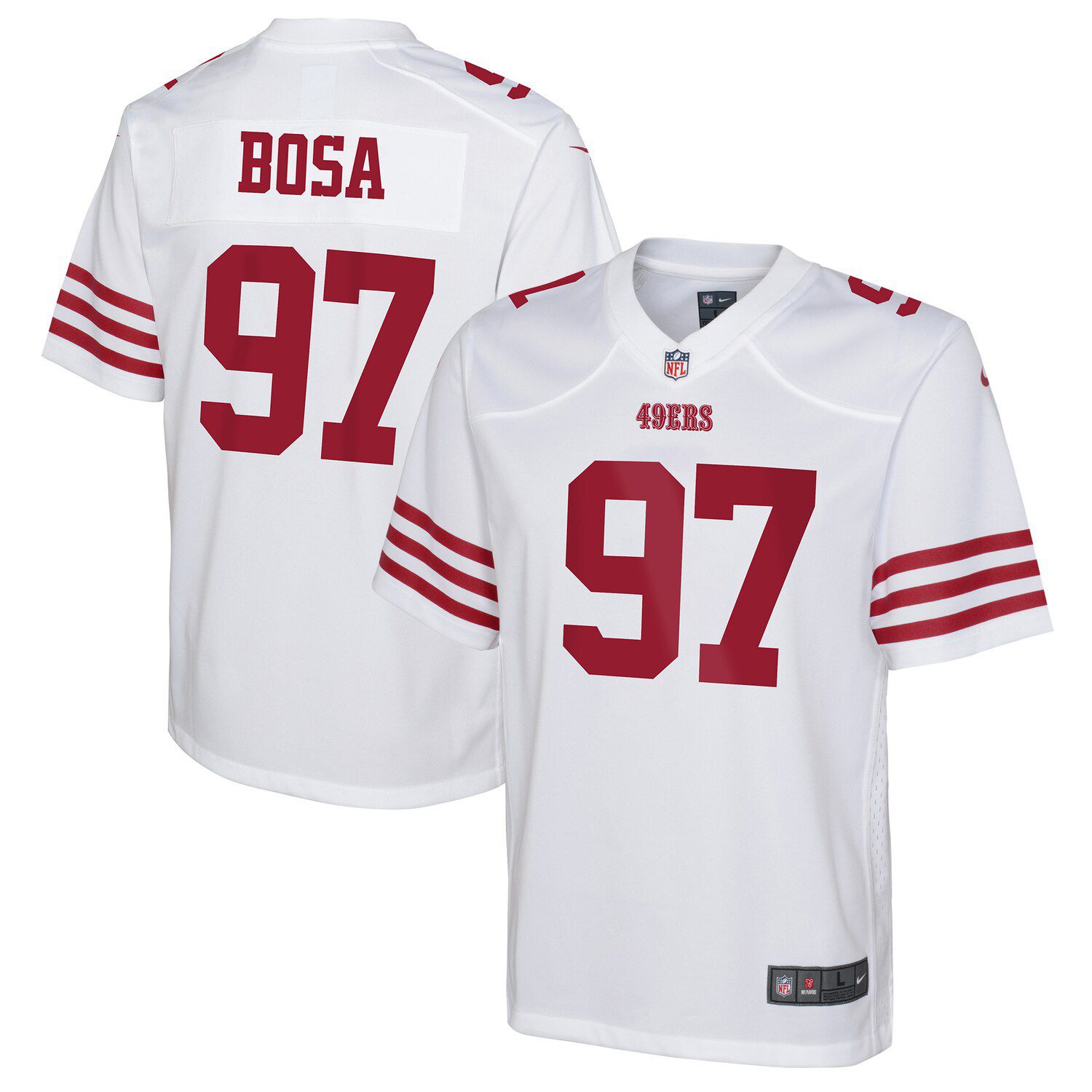 White nick bosa jersey