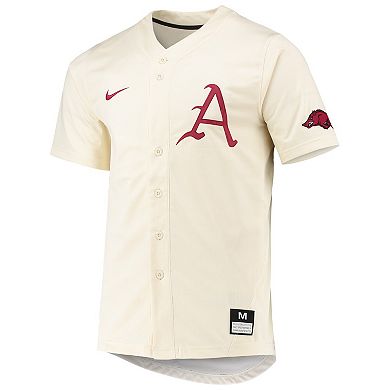 Men's Nike Natural Arkansas Razorbacks Replica Baseball Jersey