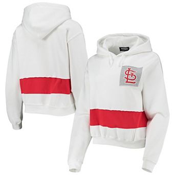 Women's Refried Apparel White/Red St. Louis Cardinals Cropped Pullover Hoodie