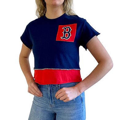 Women's Refried Apparel Navy Boston Red Sox Cropped T-Shirt