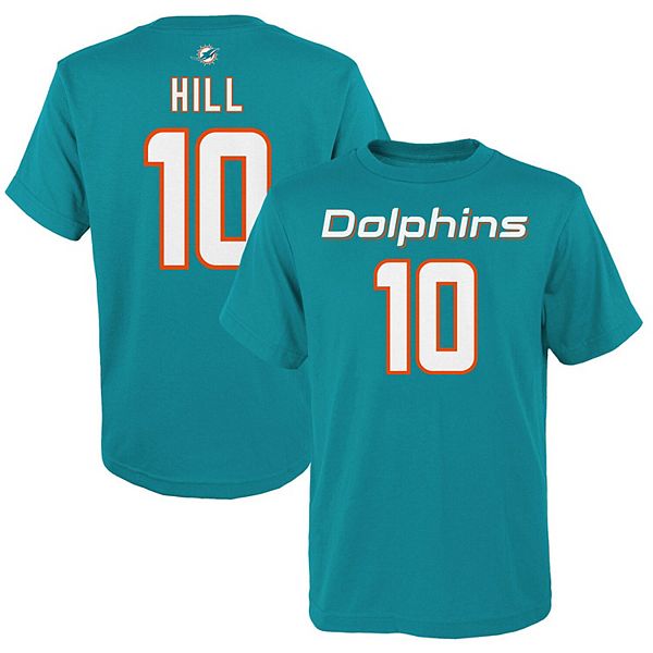Youth Tyreek Hill Aqua Miami Dolphins Mainliner Player Name & Number T-Shirt
