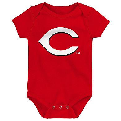 Infant Red/White/Heathered Gray Cincinnati Reds 3-Pack Change Up Bodysuit Set
