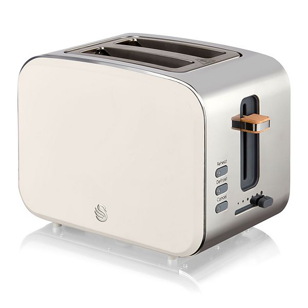 Salton Swan Nordic Toaster 2 Slice w/6 Power Settings & Crumb Tray