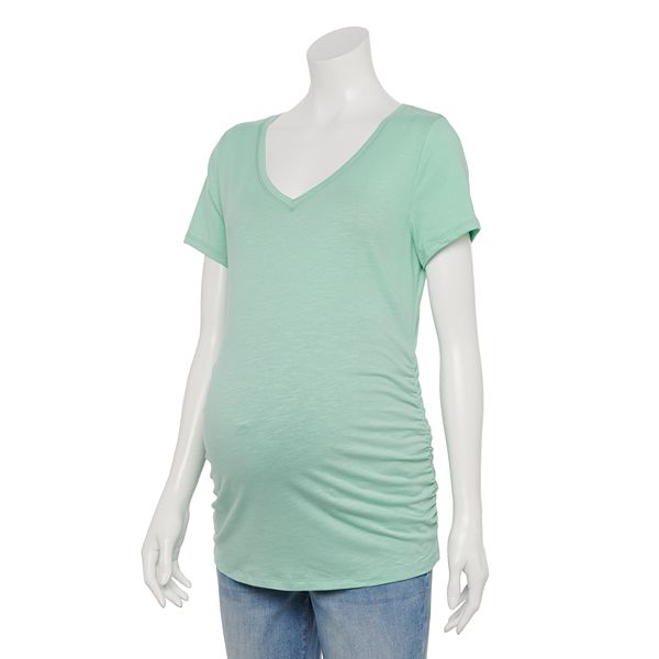 Maternity Sonoma Goods For Life® Essential V-Neck Tee - Mystic Aqua (XS ...