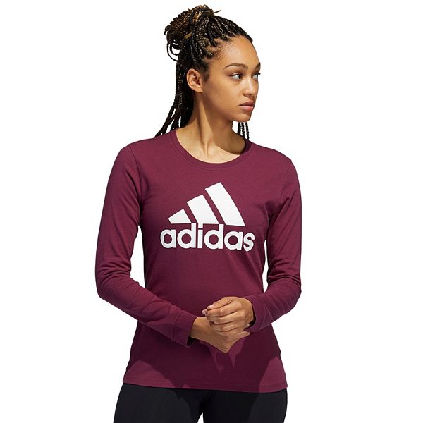passage biologie bezig Adidas Womens Long Sleeve Runner T-shirt Red Life Style, 45% OFF