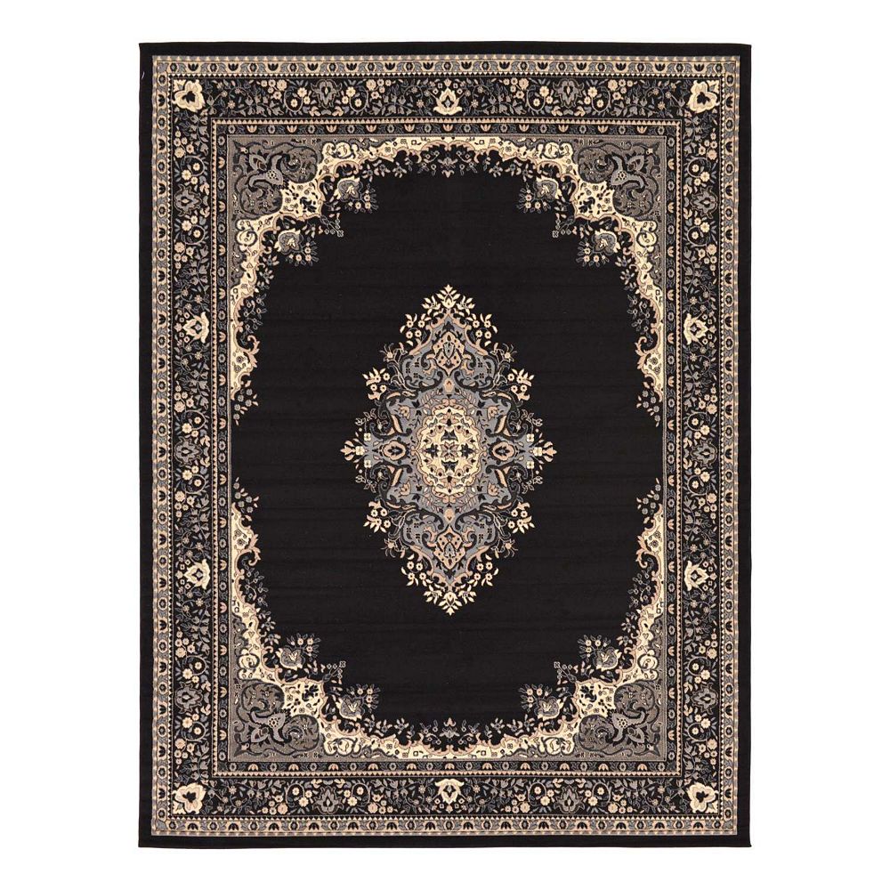Unique Loom Washington Reza Rug - Black