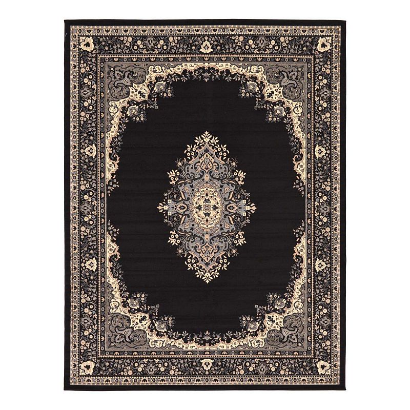 Unique Loom Washington Reza Rug, Black, 10X13 Ft