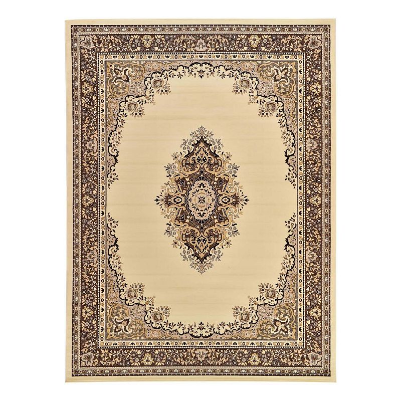 Unique Loom Washington Reza Rug, White, 8Ft Sq