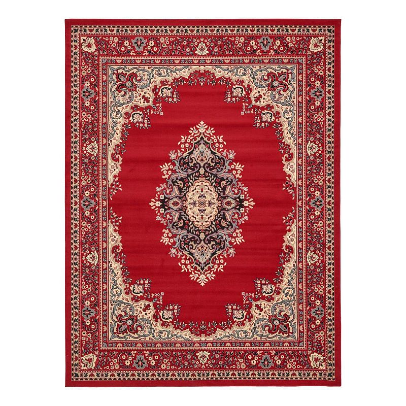 Unique Loom Washington Reza Rug, Red, 3X16.5Ft