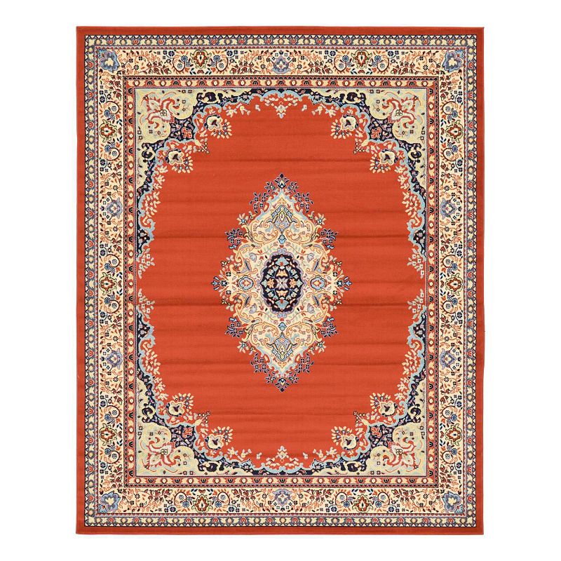 Unique Loom Washington Reza Rug, Orange, 8Ft Sq