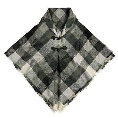 Women's Sonoma Goods For Life® Woven Plaid Toggle Poncho