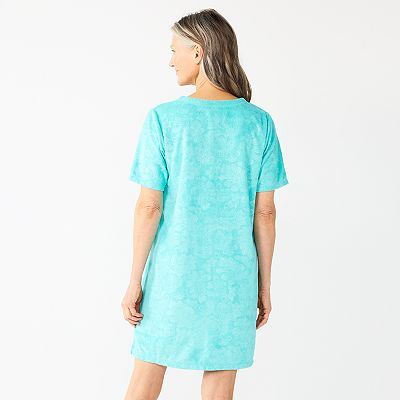 Women's Croft & Barrow Short Sleeve French Terry Zip Robe