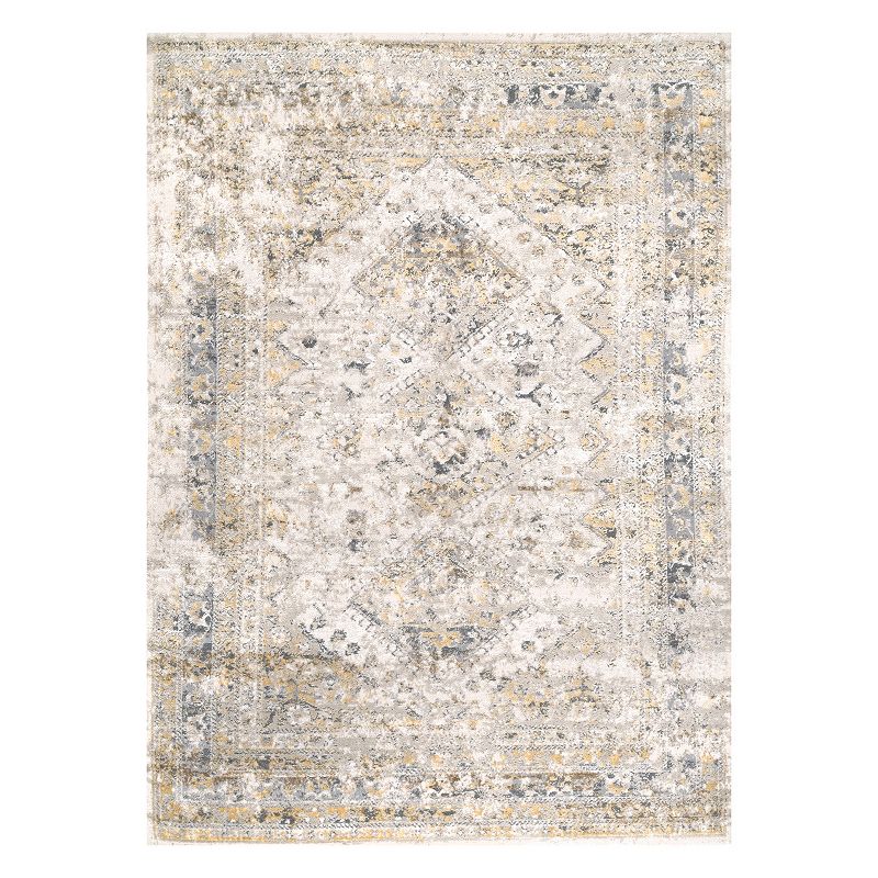 nuLOOM Vintage Faded Medallion Area Rug, Orange, 10X14 Ft