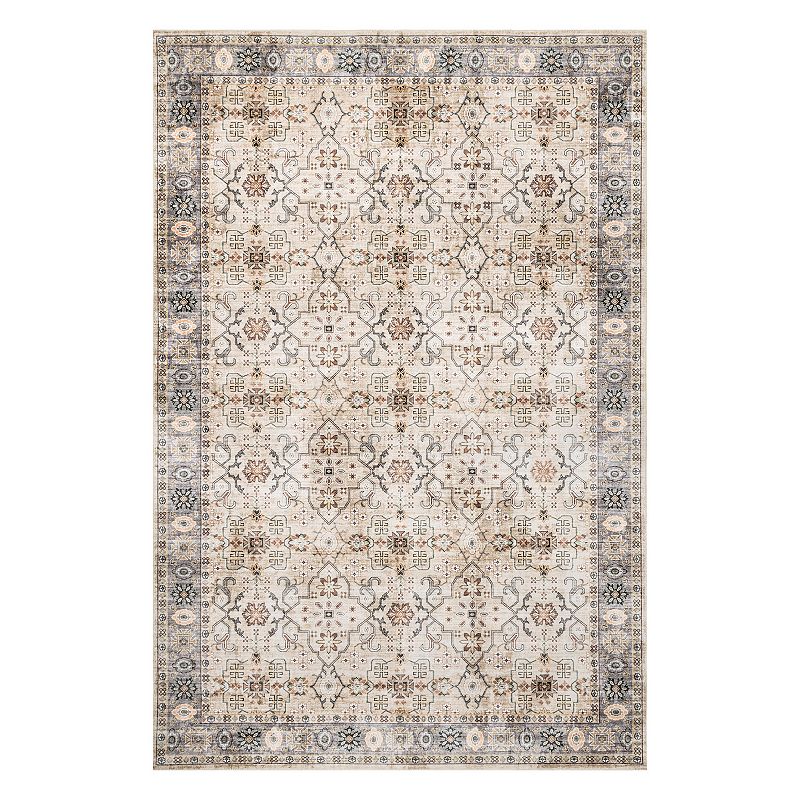 nuLOOM Annelle Floral Border Area Rug, Beig/Green, 8X10 Ft