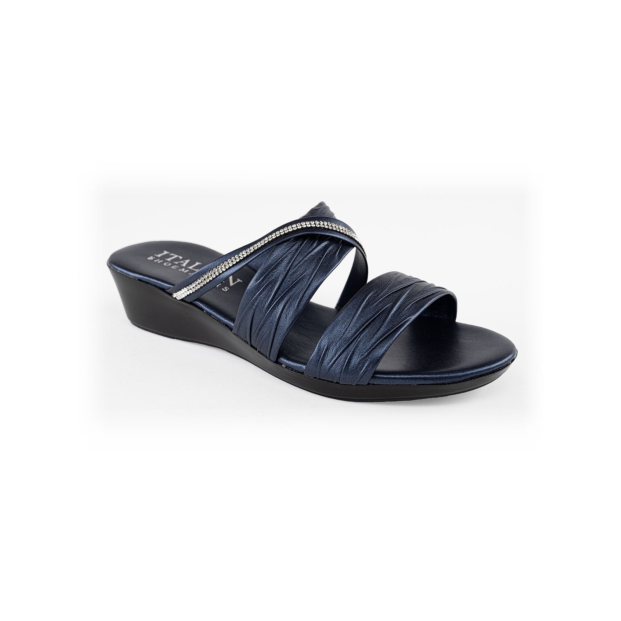 Womens Italian Shoemakers Hollis Wedge Sandals, Size: 5, Blue
