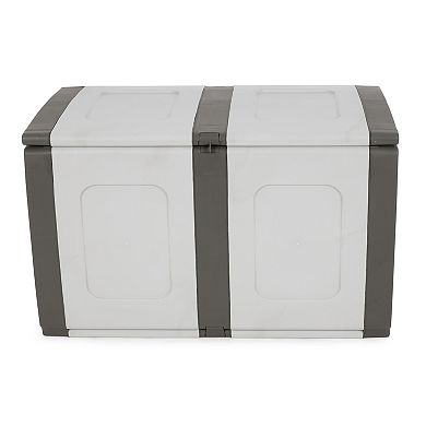 Homeplast Regular Outdoor Heavy Duty Plastic Storage Deck Box, Gray & Anthracite