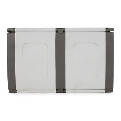 Homeplast Regular Outdoor Heavy Duty Plastic Storage Deck Box, Gray & Anthracite