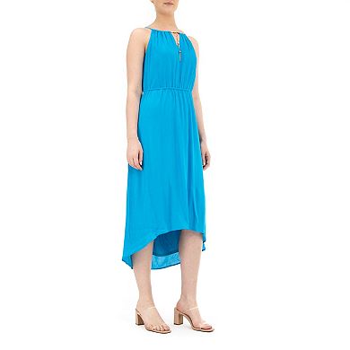 Women's Nina Leonard High-Low Gauze Midi Dress