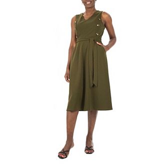 Women's Nina Leonard Fit & Flare Midi Dress
