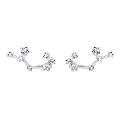 Irena Park Sterling Silver 1/5 Carat T.W. Diamond Zodiac Stud Earrings