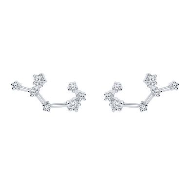 Irena Park Sterling Silver 1/5 Carat T.W. Diamond Zodiac Stud Earrings