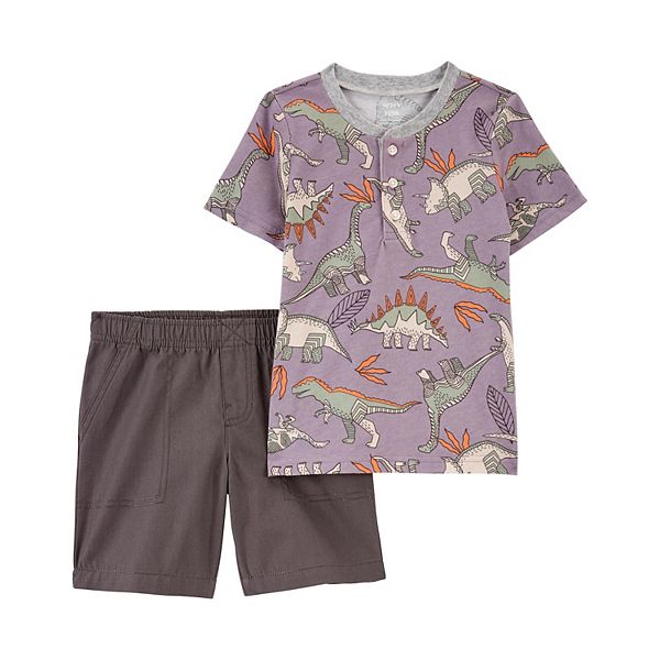 Baby Boy Carter's Dinosaur Henley Tee & Shorts Set