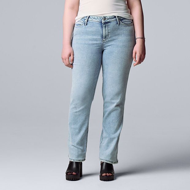 SIMPLY VERA WANG Womens Jeans Blue Size 12 Straight Stretch Cotton Blend  £22.46 - PicClick UK