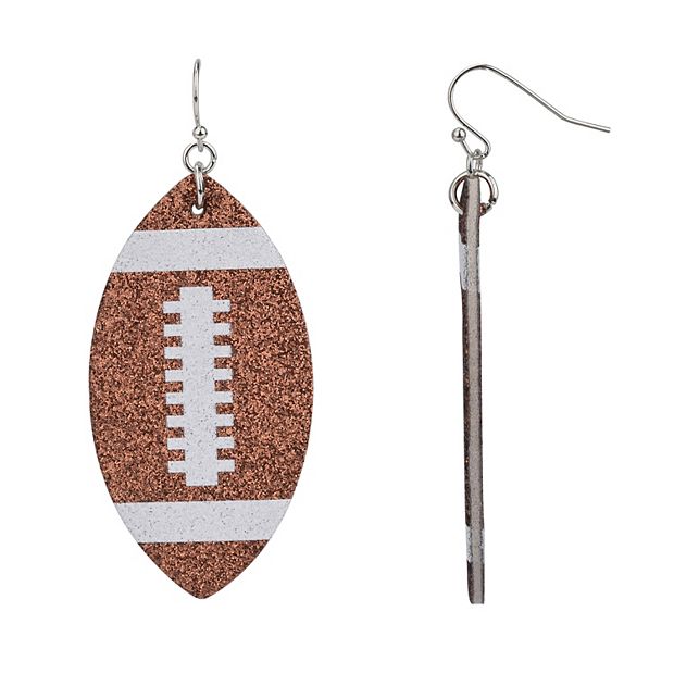 Harvest Glitter Football Nickel Free Earrings