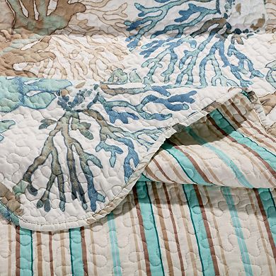 Greenland Home Fashions Atlantis Jade Quilt Set with Shams