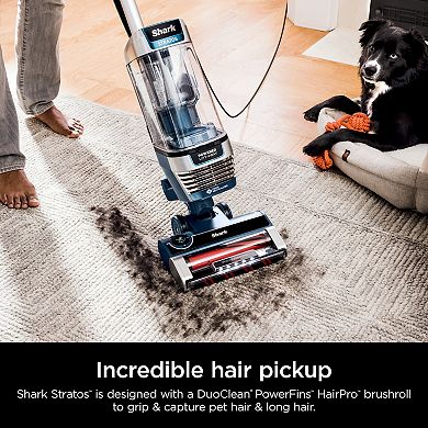 Shark® Stratos™ Upright Vacuum with DuoClean PowerFins HairPro™, Powered Lift-Away®, Self-Cleaning Brushroll, Odor Neutralizer Technology, Anti-Allergen Complete Seal Technology® with HEPA, Easy-Empty Dust Cup, and LED Headlights (AZ3002)