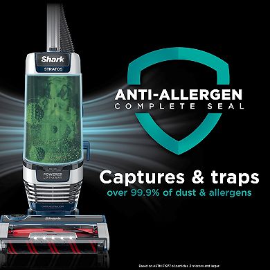 Shark® Stratos™ Upright Vacuum with DuoClean PowerFins HairPro™, Powered Lift-Away®, Self-Cleaning Brushroll, Odor Neutralizer Technology, Anti-Allergen Complete Seal Technology® with HEPA, Easy-Empty Dust Cup, and LED Headlights (AZ3002)