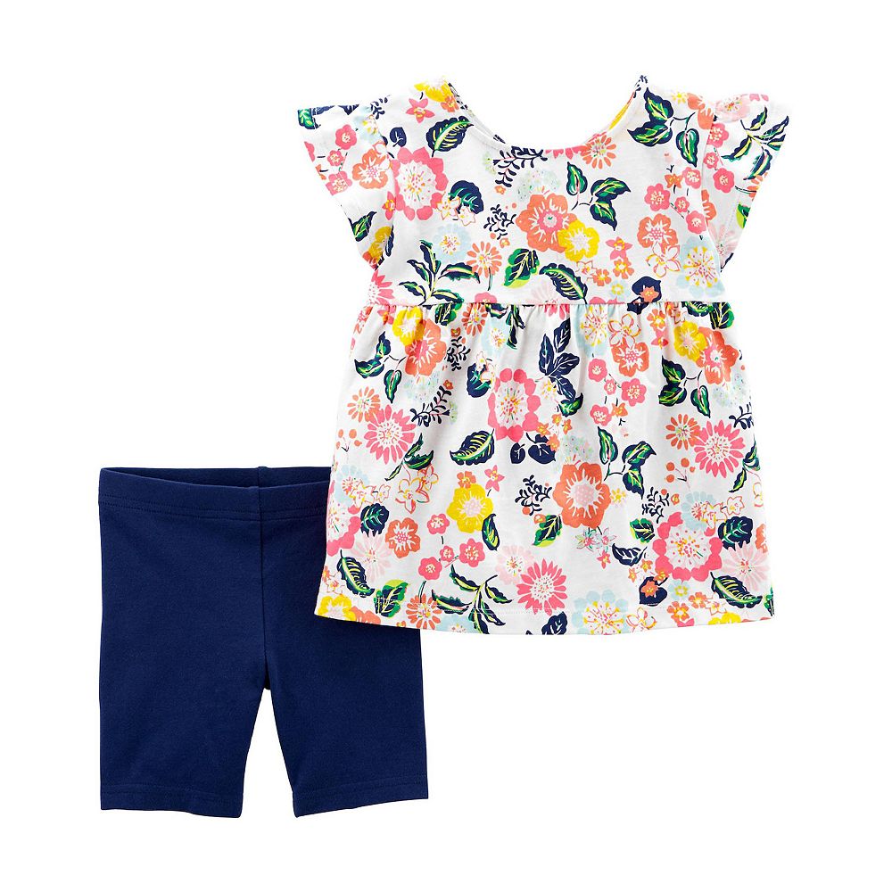 Carter's 2pc Toddler Girl Floral Top and Shorts Set main image 1
