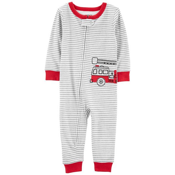 Toddler Boy Carter's Firetruck OnePiece Footless Pajamas
