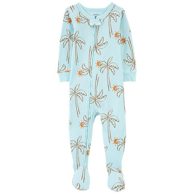 Baby Boy Carter s Palm Trees Thermal One Piece Footed Pajamas