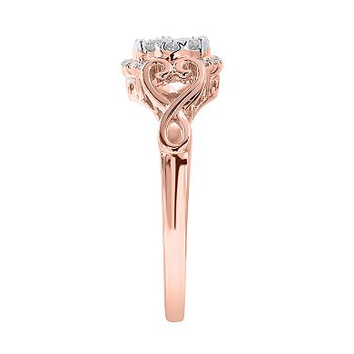 Irena Park 10k Rose Gold 1/2 Carat T.W. Diamond Filigree Heart Engagement Ring