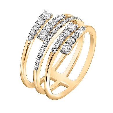 Irena Park 1/2 Carat T.W. Diamond Multi-Row Journey Ring