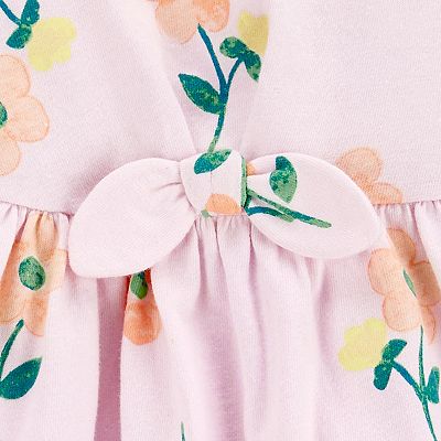 Baby girl carter's floral bow dress hotsell