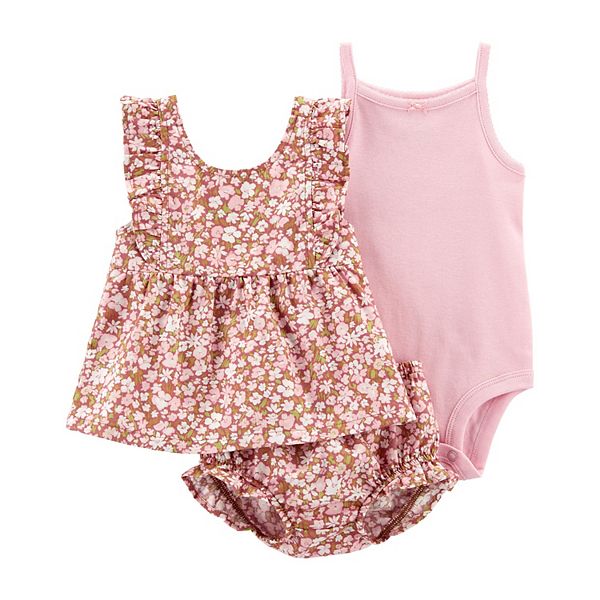 Baby Girl Carter's 3-Piece Floral Top & Short Set