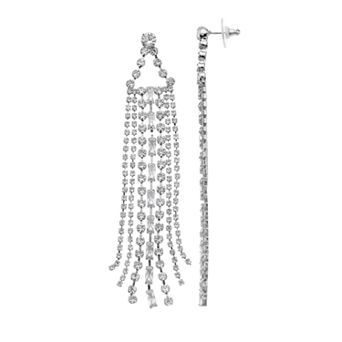 Vieste Silver Tone Fancy Fringes Post Earrings