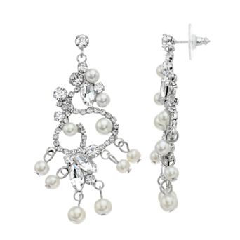 Vieste Crystal & Pearl Lacy Nickel Free Earrings